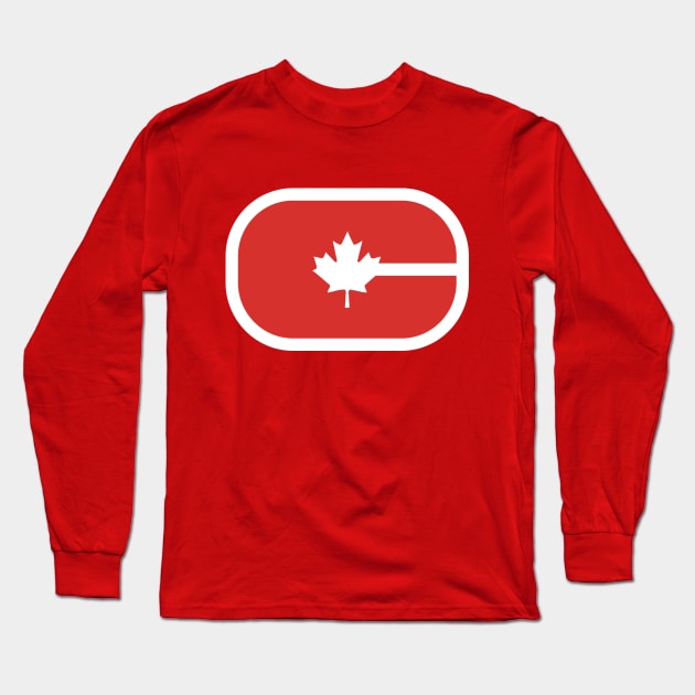 C is for Canada | Canadian Hockey Rink | Maple Leaf Long Sleeve T-Shirt by FantasySportsSpot